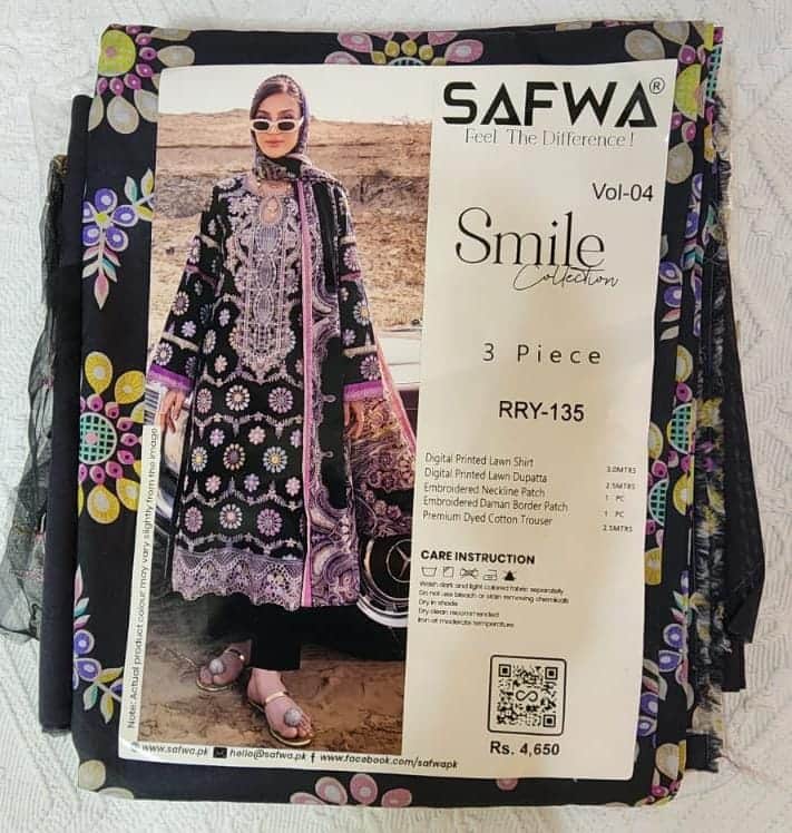 SAFWA RRY-135 | 3PC Unstitched VOL-4