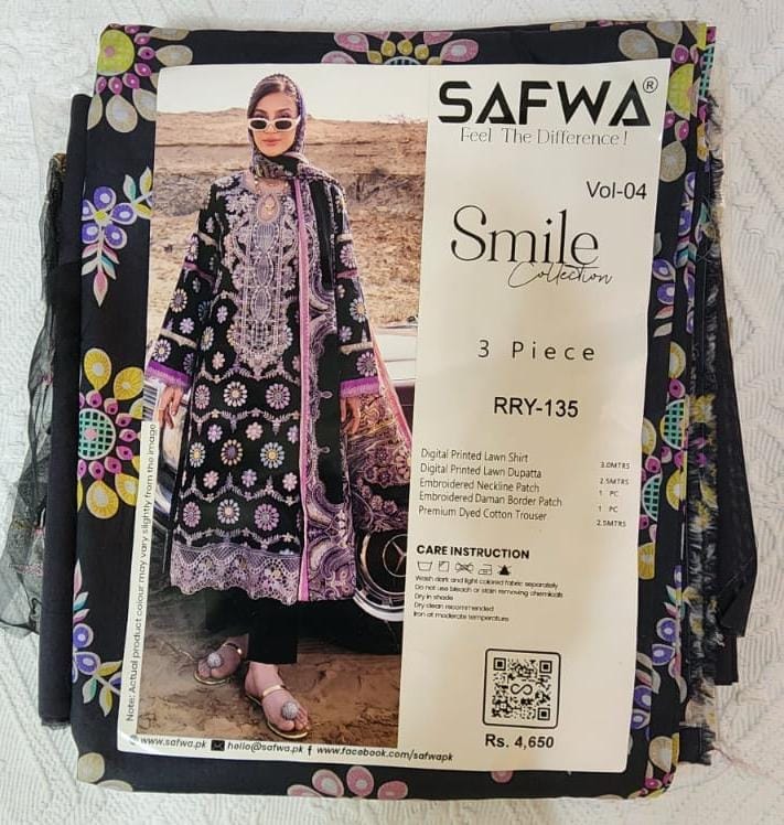 SAFWA RRY-135 | 3PC Unstitched VOL-4 - image 1 of 1