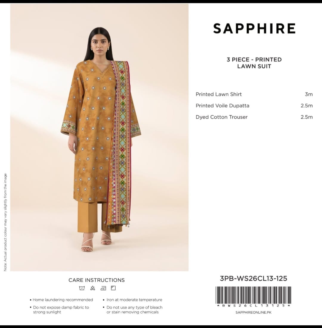 SAPPHIRE 3PB-WS26CL13-125 Unstitched Collection - image 1 of 1