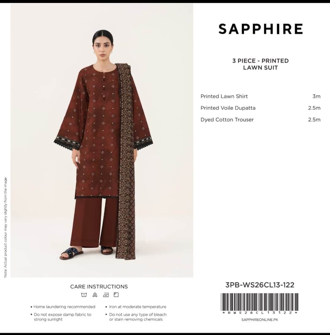 SAPPHIRE 3PB-WS26CL13-122 Unstitched Collection